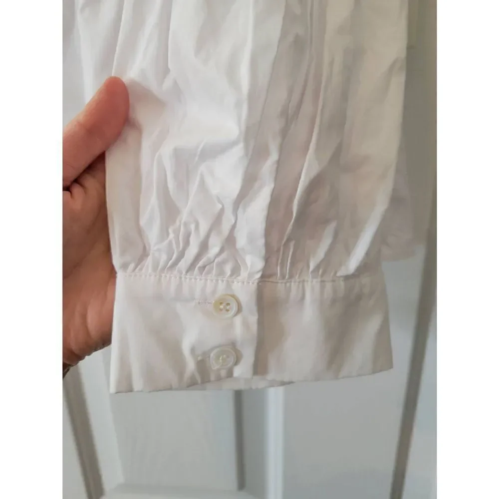 HYACINTH HOUSE White Clemons Long Sleeve Puff Blouse $128 S